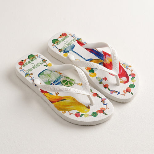 EXCLUSIVE! FARM RIO 'Social Birds' flip flops / sandals