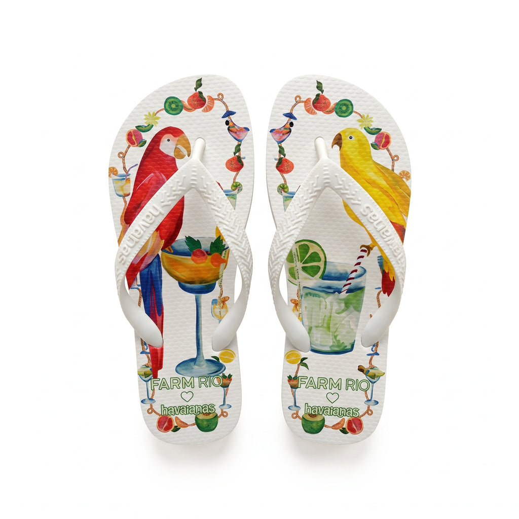 EXCLUSIVE! FARM RIO 'Social Birds' flip flops / sandals