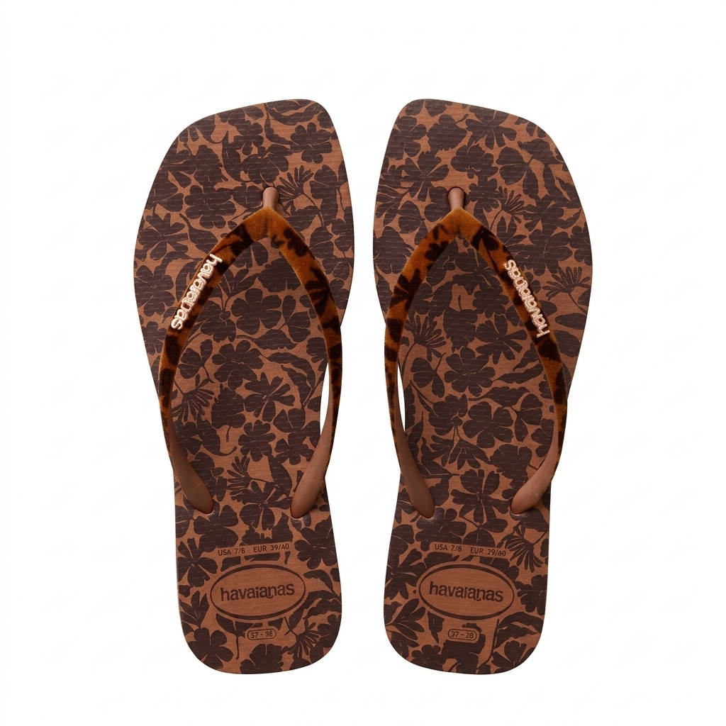 EXCLUSIVE! Havaianas Square Velvet Flora flip flops / sandals