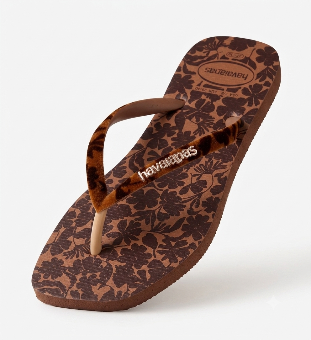 EXCLUSIVE! Havaianas Square Velvet Flora flip flops / sandals